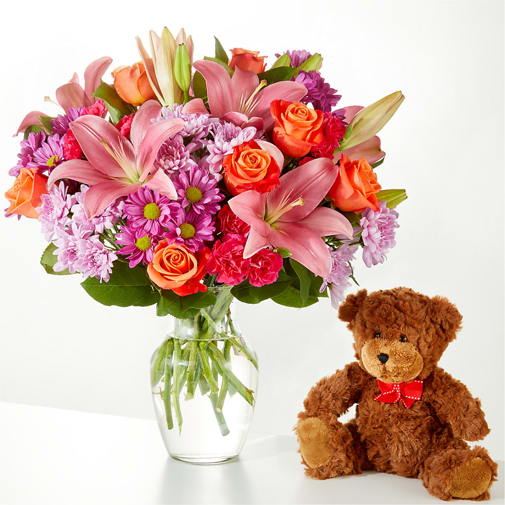 One and Only Bouquet and Bear Bundle – Floral Delights Etc, Daleville AL