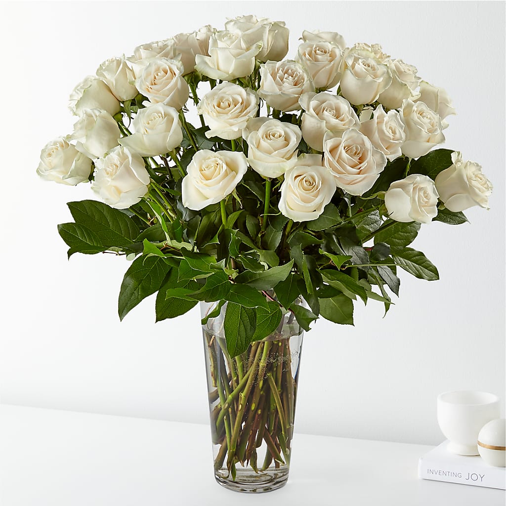 Long Stem White Rose Bouquet – Floral Delights Etc, Daleville AL
