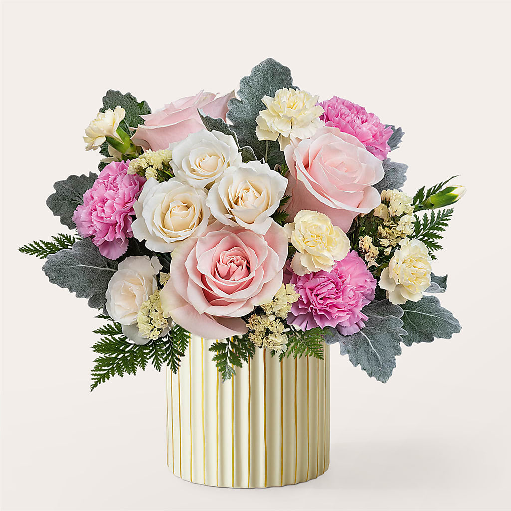 Blissful Moments Bouquet with Ivory Vase – Floral Delights Etc, Daleville AL