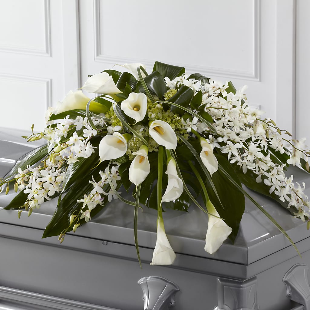 Angel Wings Casket Spray – Floral Delights Etc, Daleville AL