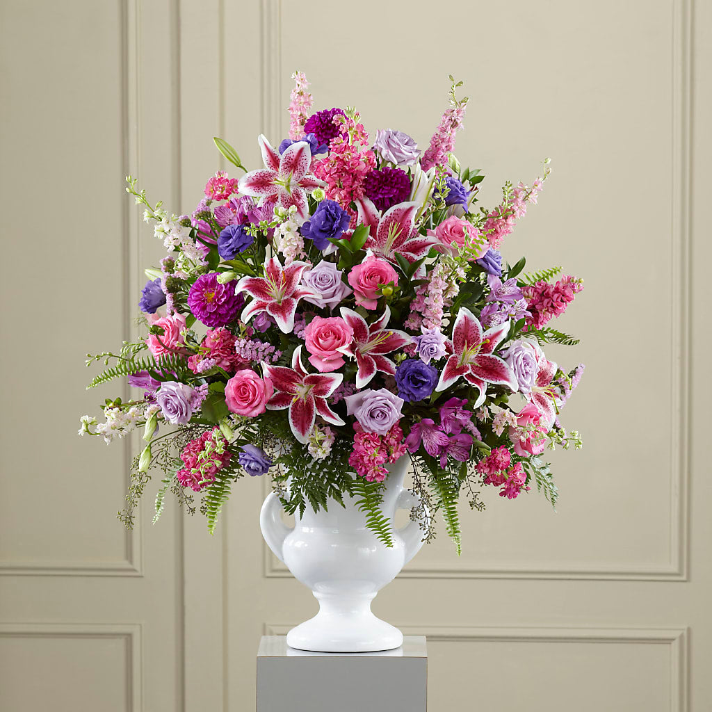 Peaceful Tribute Arrangement – Floral Delights Etc, Daleville AL