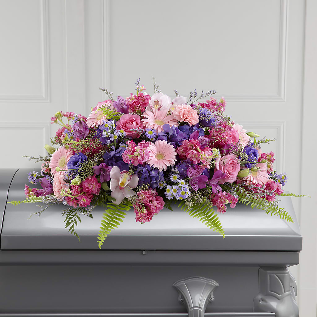 Glorious Garden Casket Spray – Floral Delights Etc, Daleville AL