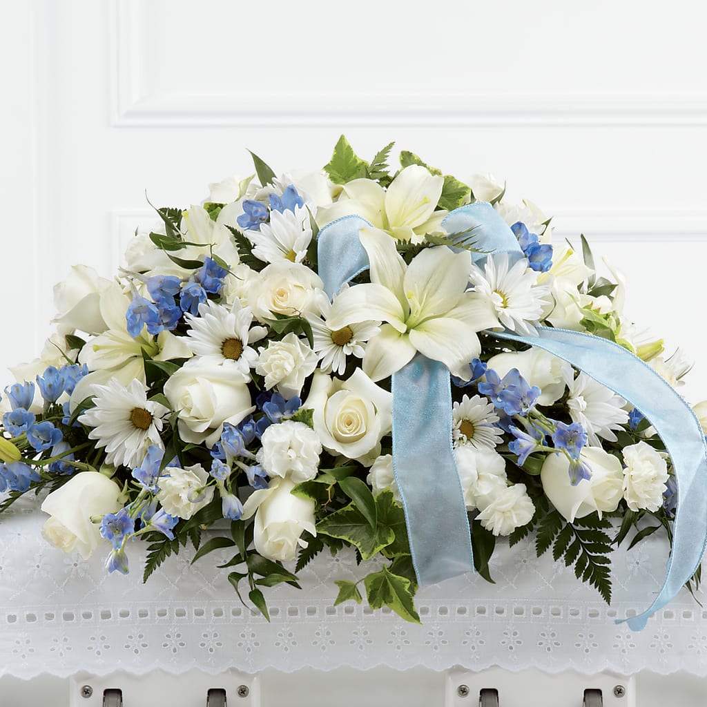 Tender Treasure Casket Spray – Floral Delights Etc, Daleville AL
