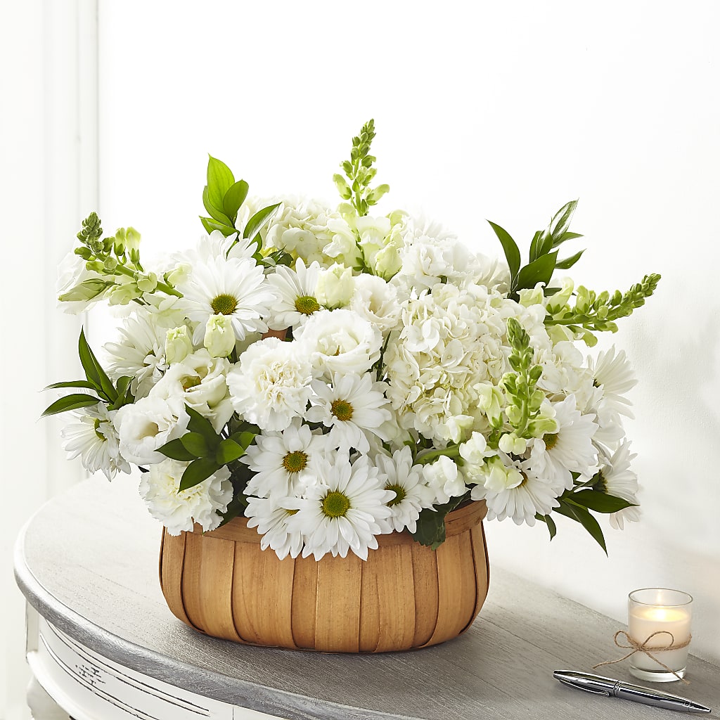Pure Ivory Basket – Floral Delights Etc, Daleville AL