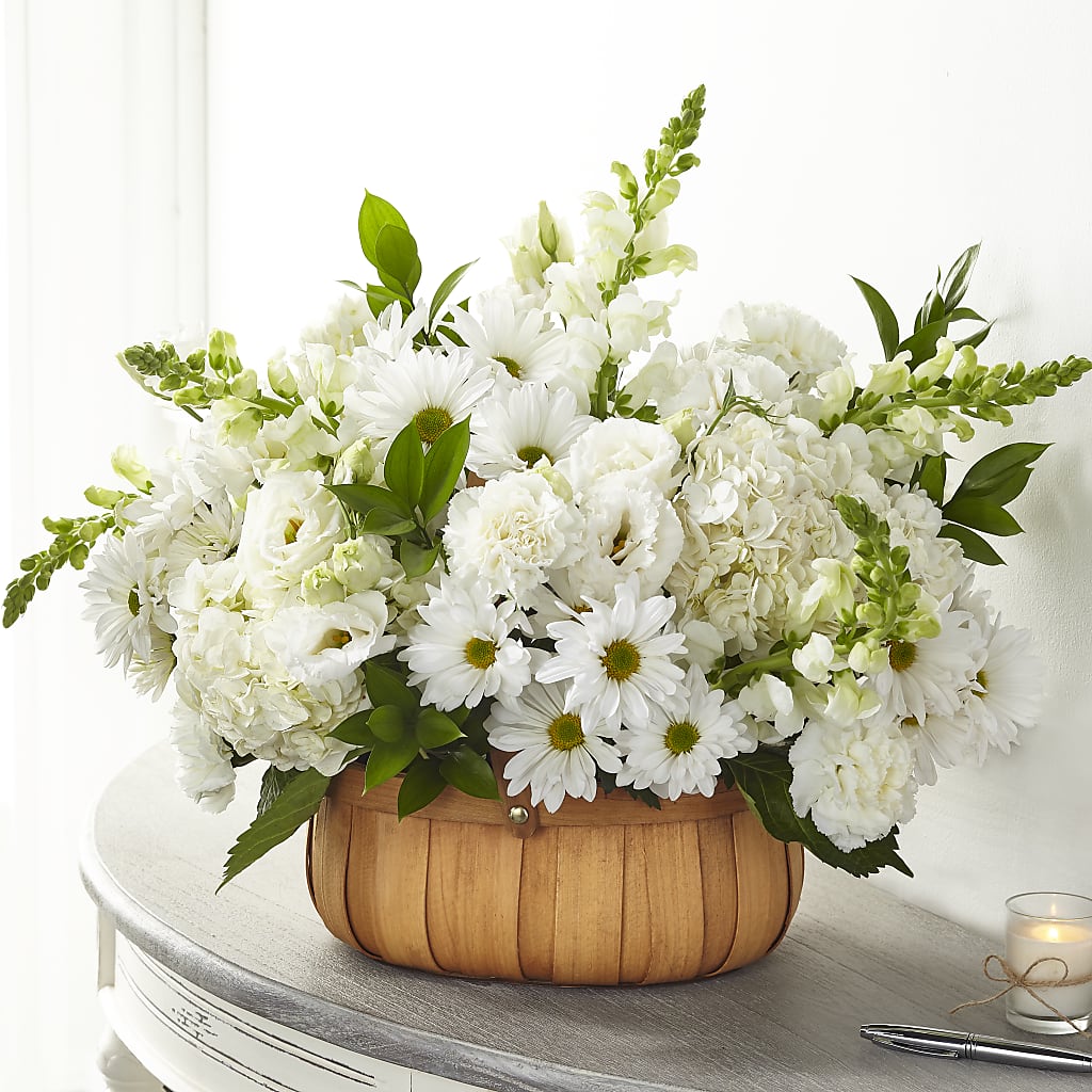 Pure Ivory Basket – Floral Delights Etc, Daleville AL