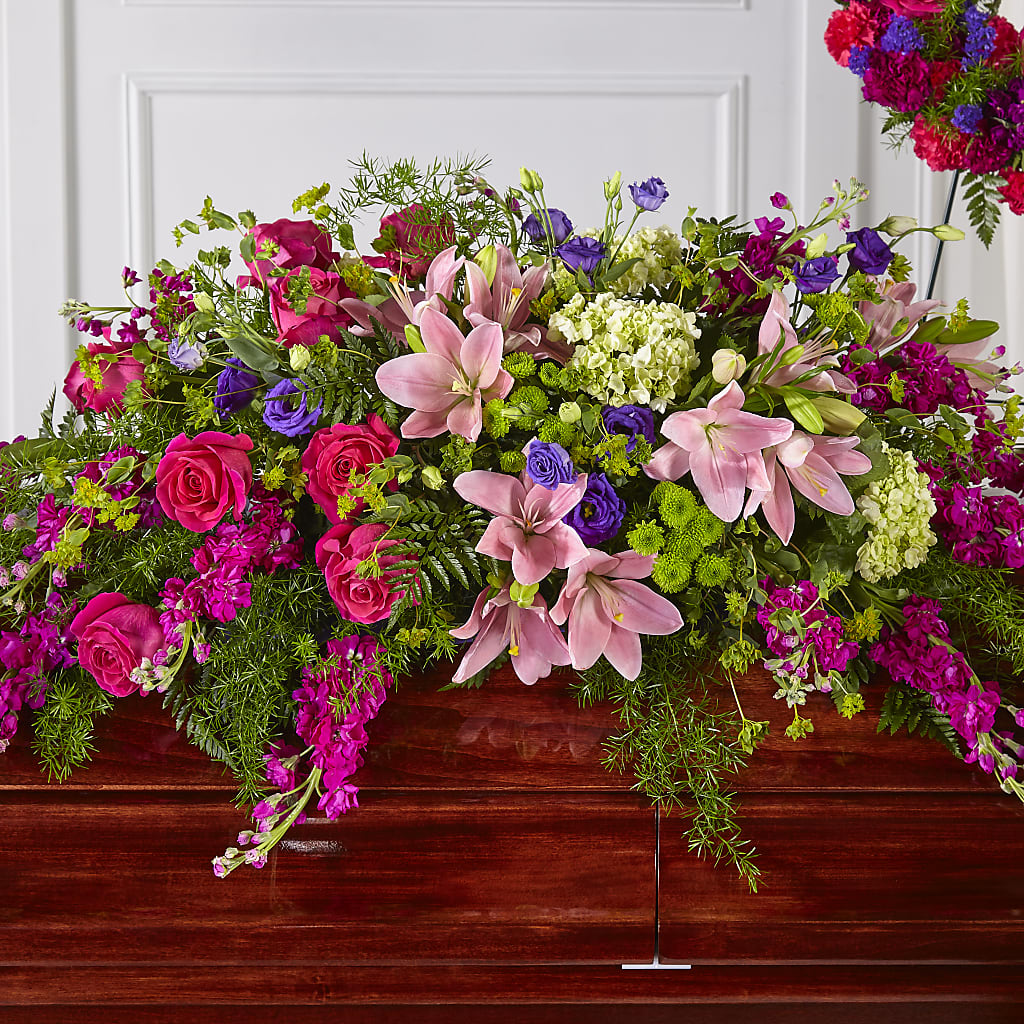 Radiant Tribute Casket Spray – Floral Delights Etc, Daleville AL