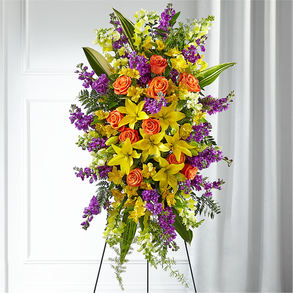 Thoughtful Prayers Standing Spray – Floral Delights Etc, Daleville AL