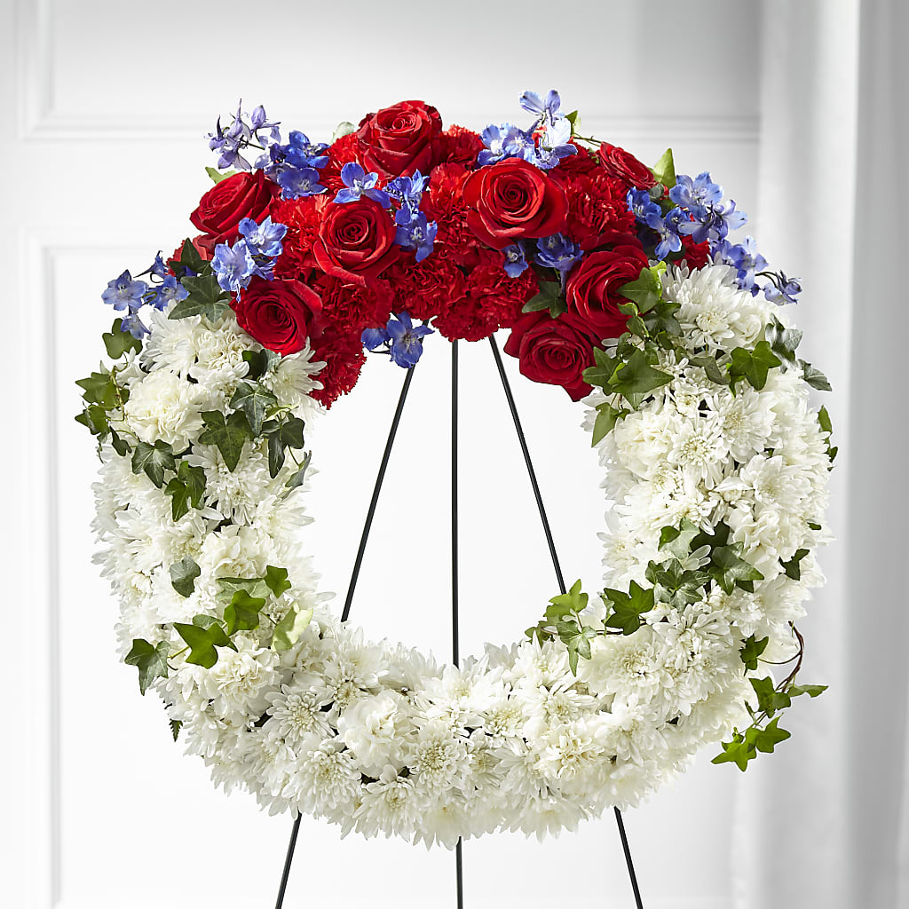 Patriotic Passion Wreath – Floral Delights Etc, Daleville AL