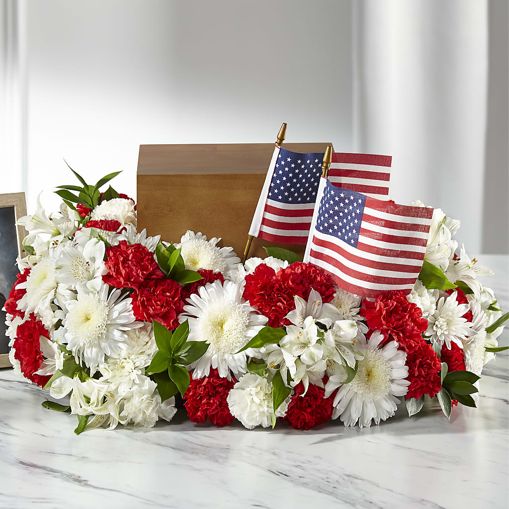 Spirit of Patriotism Cremation Adornment – Floral Delights Etc, Daleville AL