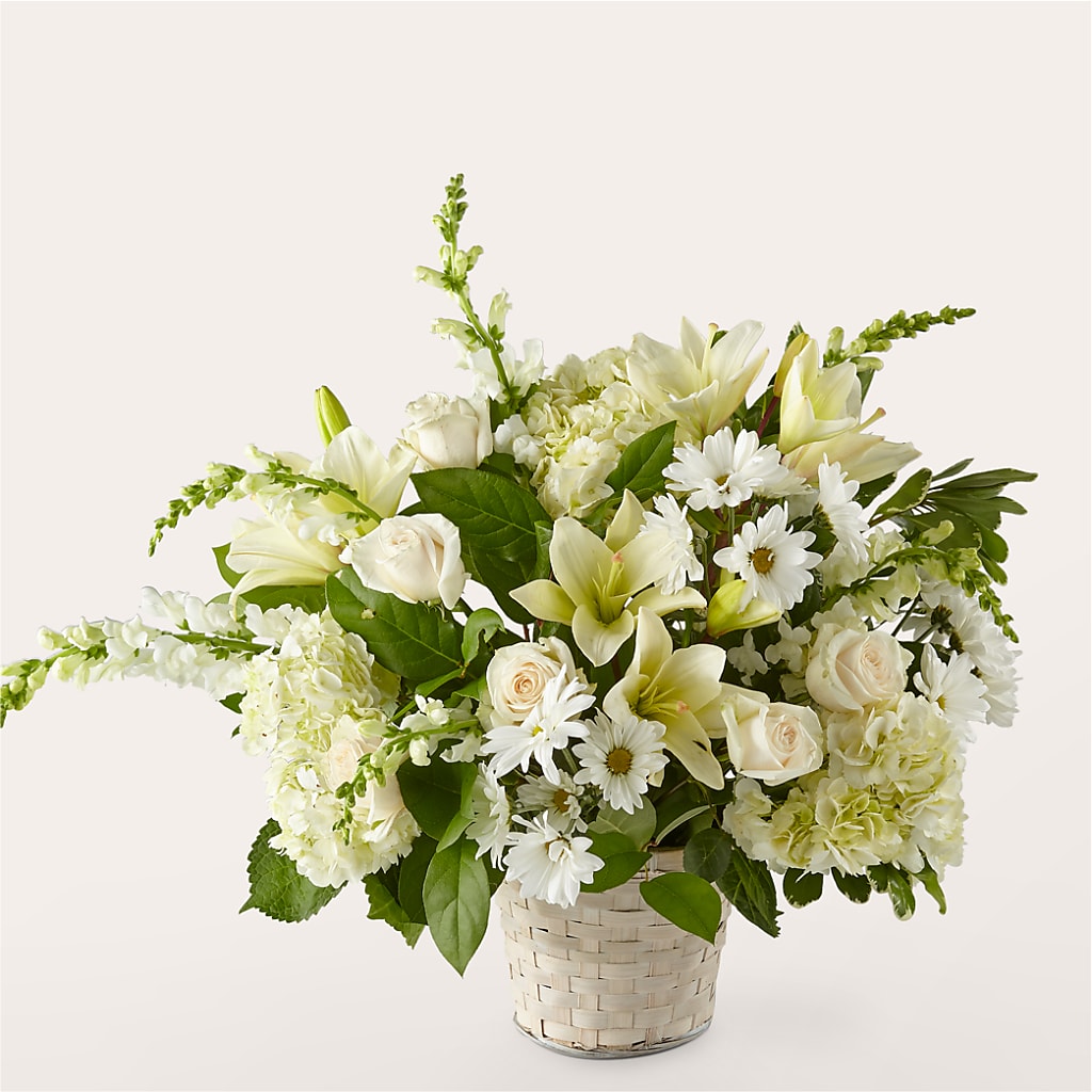 Ivory Elegance Floral Basket – Floral Delights Etc, Daleville AL