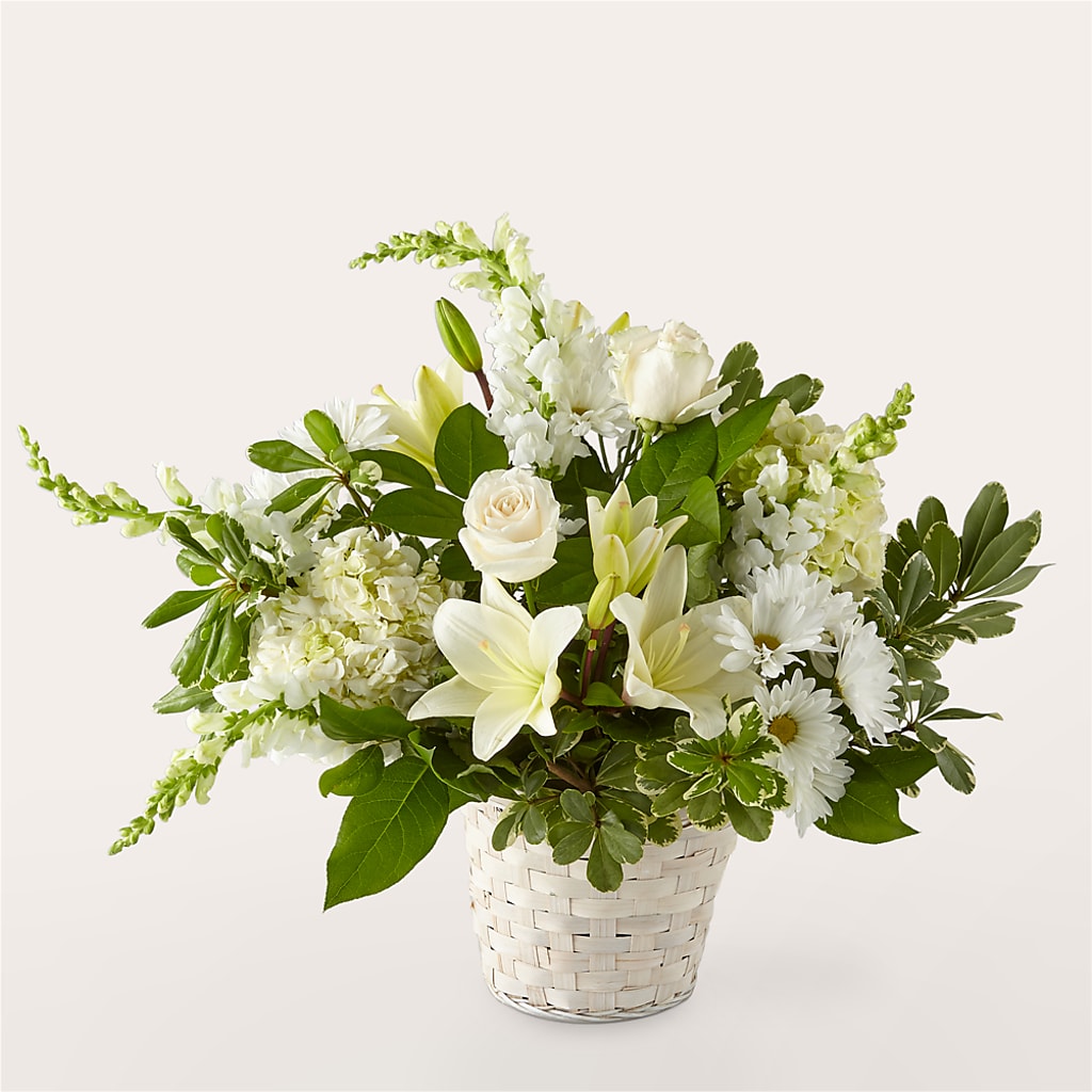 Ivory Elegance Floral Basket – Floral Delights Etc, Daleville AL