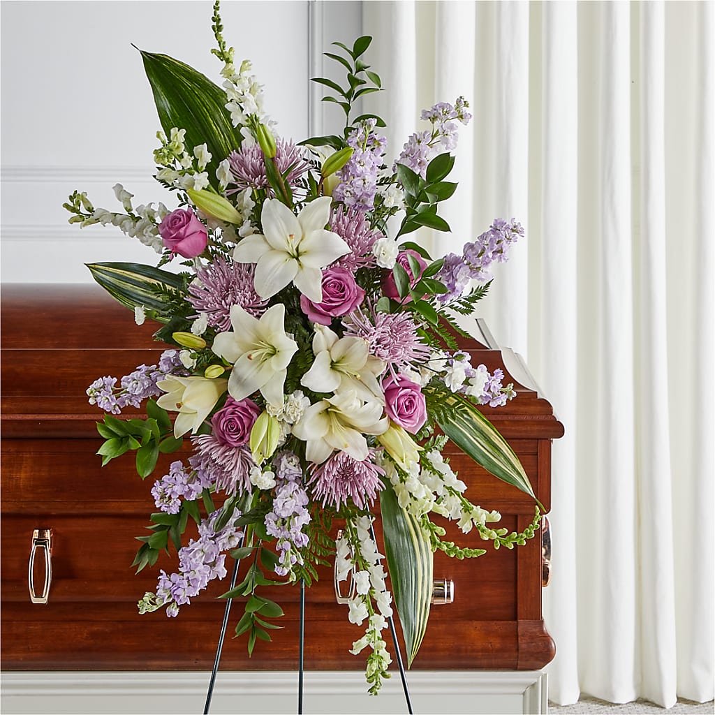 Grateful Hearts Standing Spray – Floral Delights Etc, Daleville AL
