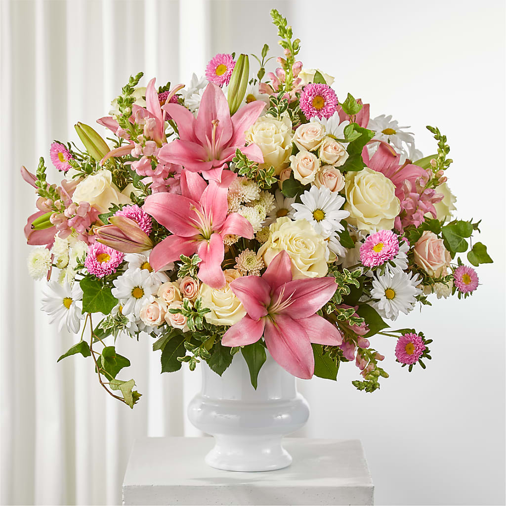 Empathetic Blooms Urn Arrangement – Floral Delights Etc, Daleville AL