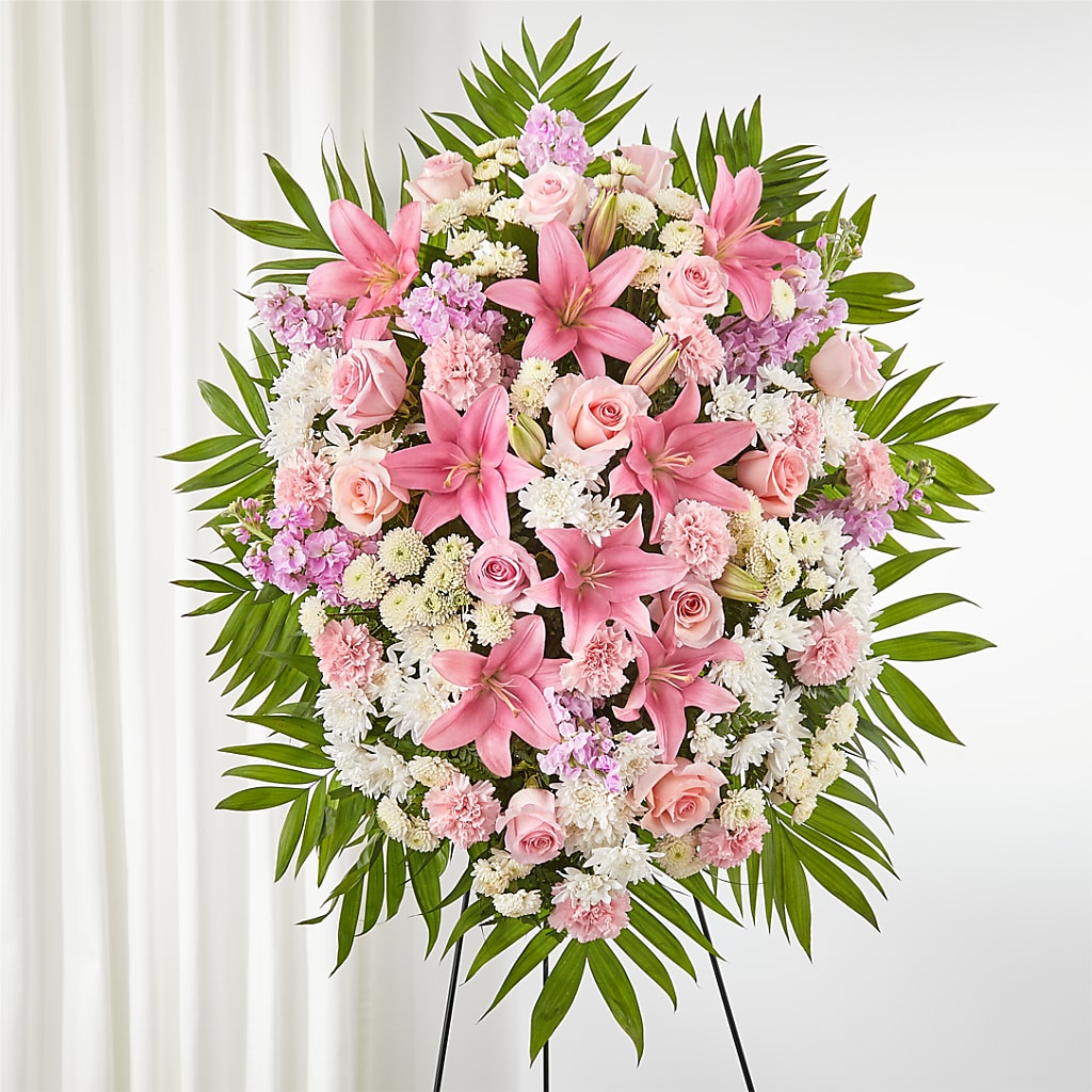 Offering Solace Standing Spray – Floral Delights Etc, Daleville AL