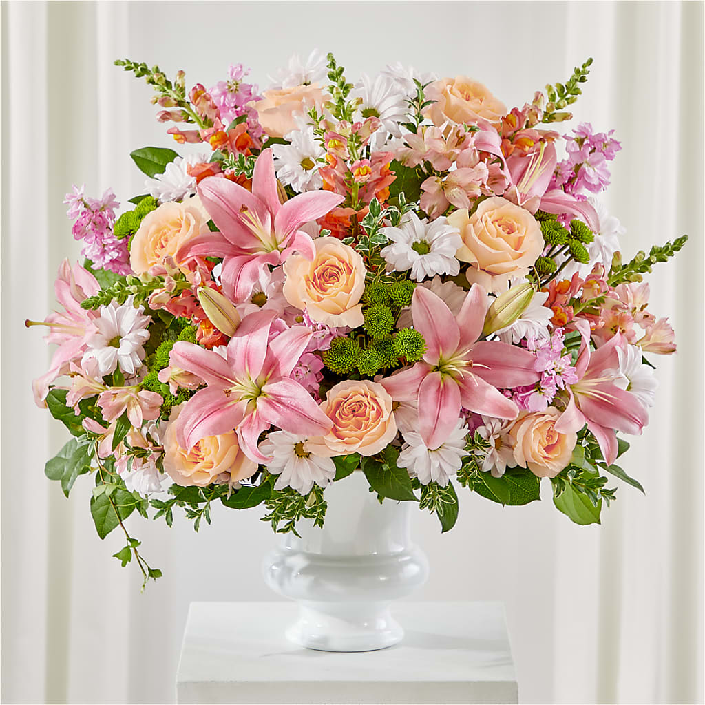 Heartfelt Gesture Urn Arrangement – Floral Delights Etc, Daleville AL
