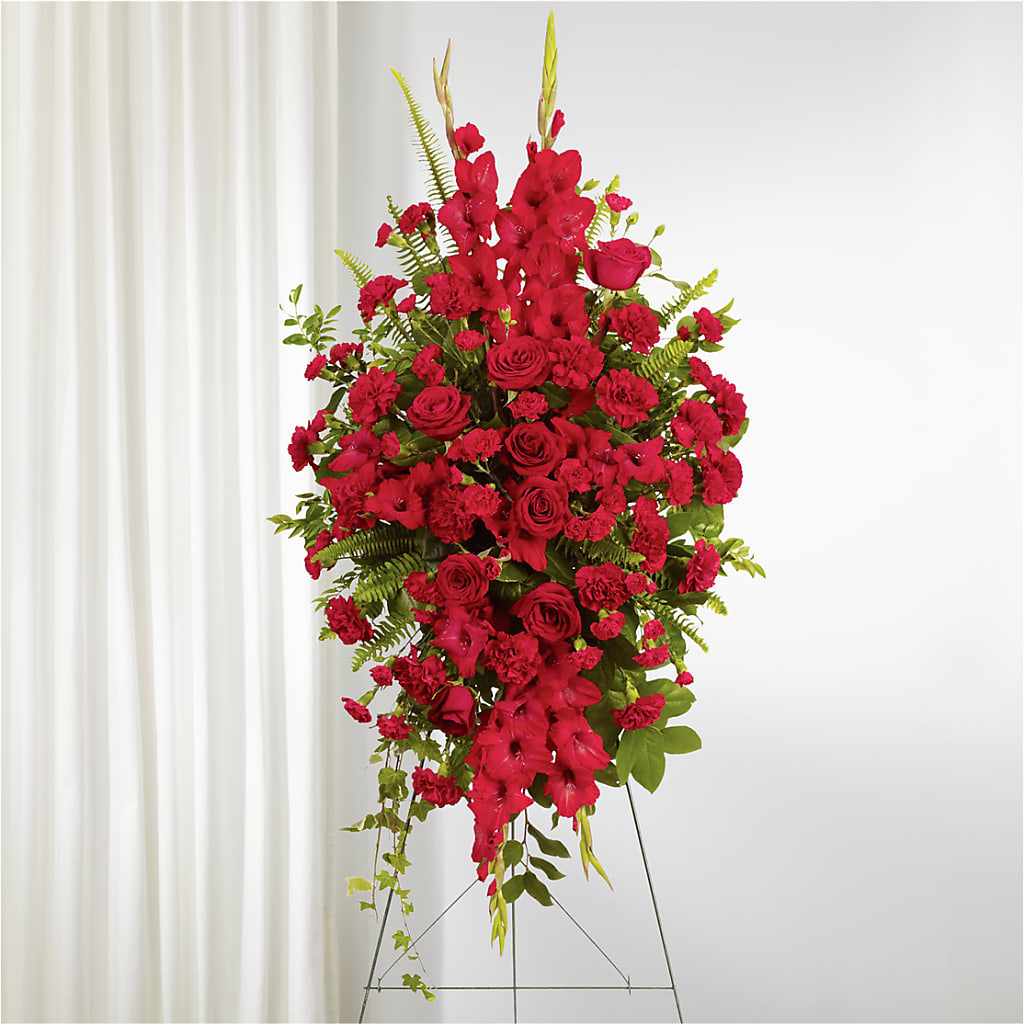 From the Heart Standing Spray – Floral Delights Etc, Daleville AL