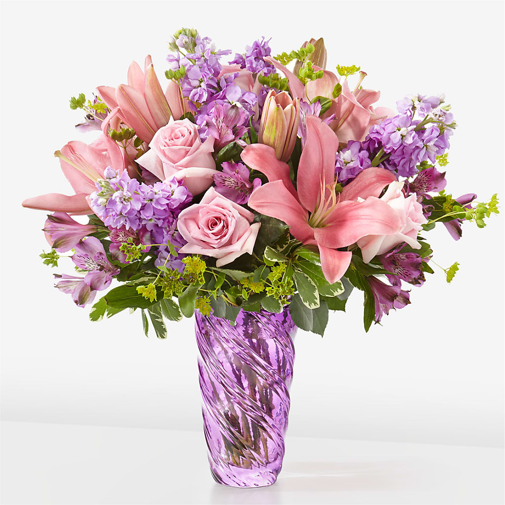 Precious Petals Bouquet with Luxe Swirl Vase – Floral Delights Etc, Daleville AL
