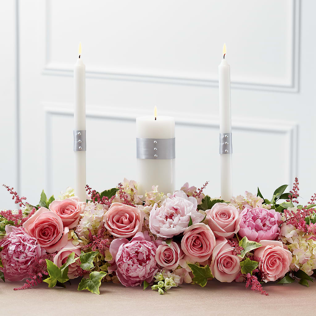 Worldwide Romance Unity Candle Arrangement – Floral Delights Etc, Daleville AL