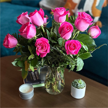 Long Stem Pink Rose Bouquet –  Floral Delights Etc, Daleville AL