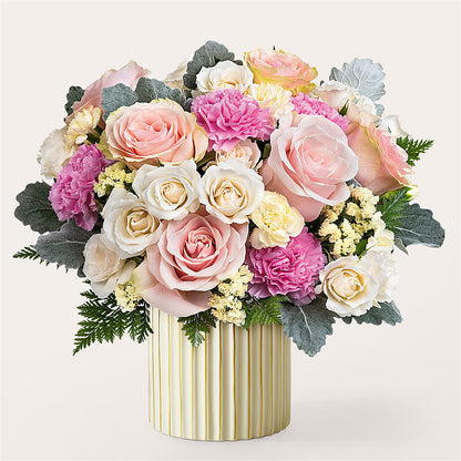 Blissful Moments Bouquet with Ivory Vase –  Floral Delights Etc, Daleville AL