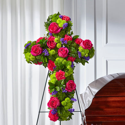 Tribute Rose Floral Cross –  Floral Delights Etc, Daleville AL