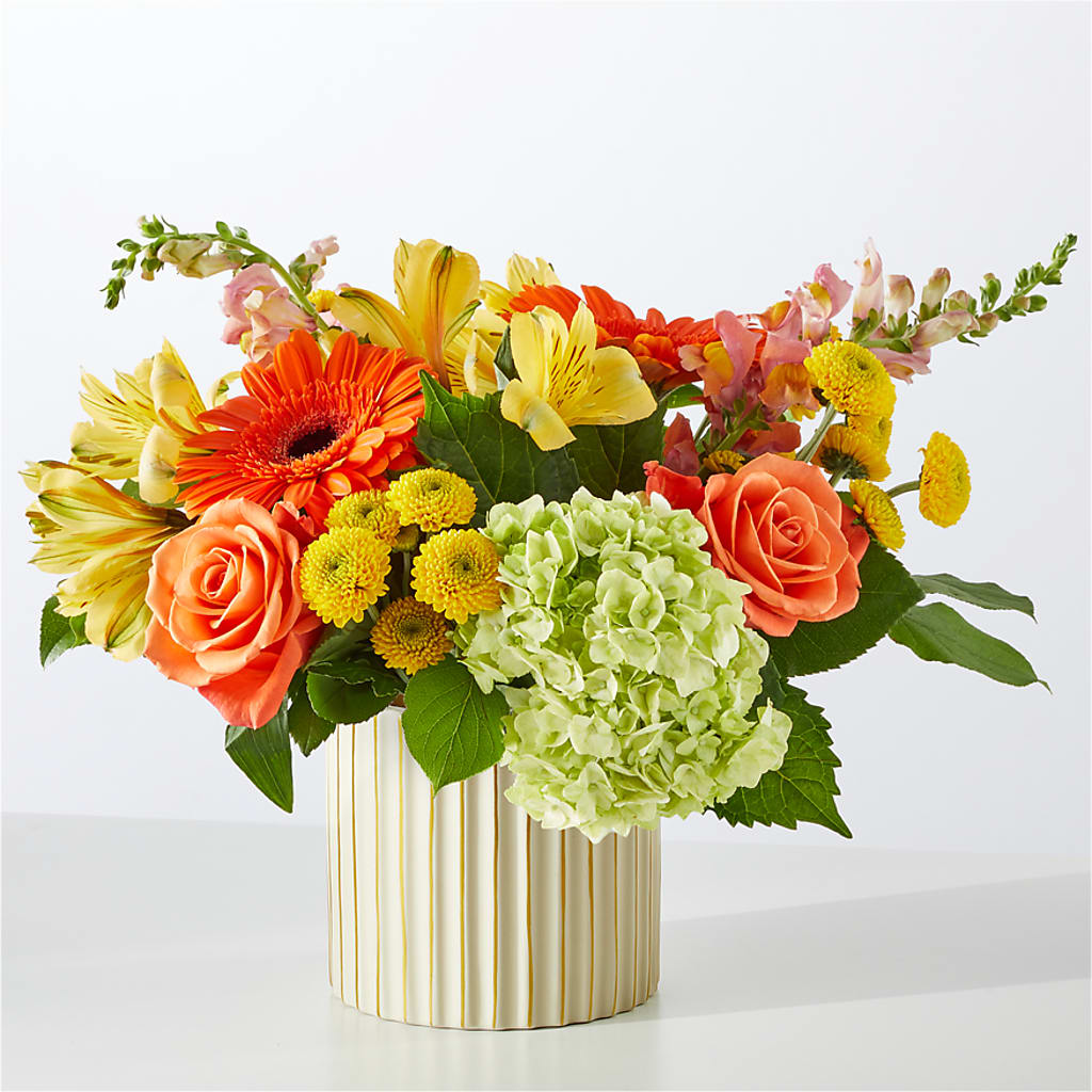 Autumn Sunshine Bouquet with Ivory Vase –  Floral Delights Etc, Daleville AL