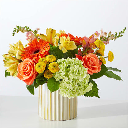 Autumn Sunshine Bouquet with Ivory Vase –  Floral Delights Etc, Daleville AL