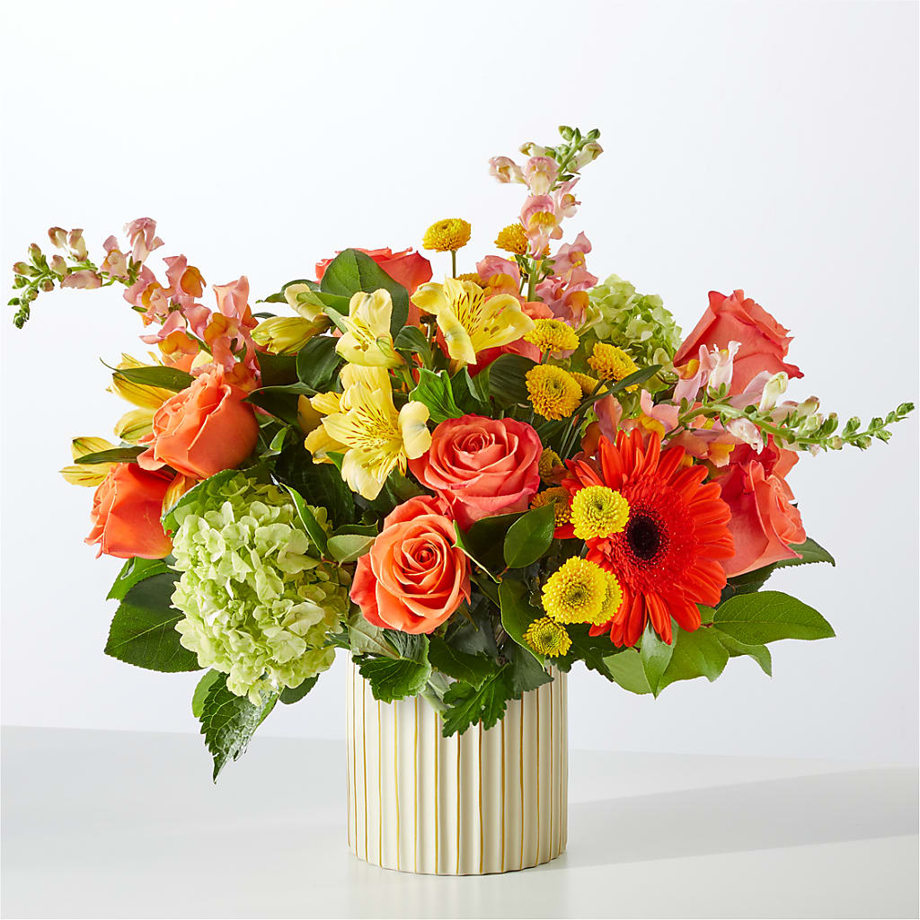 Autumn Sunshine Bouquet with Ivory Vase –  Floral Delights Etc, Daleville AL