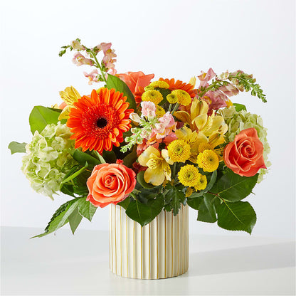 Autumn Sunshine Bouquet with Ivory Vase –  Floral Delights Etc, Daleville AL