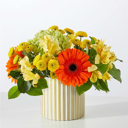 Autumn Sunshine Bouquet with Ivory Vase –  Floral Delights Etc, Daleville AL