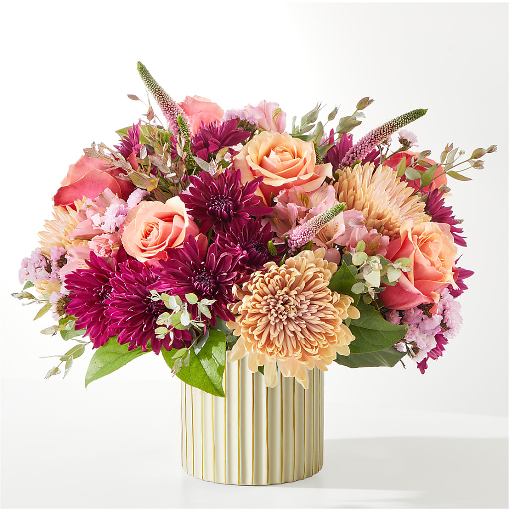Berry Cobbler Bouquet with Ivory Vase –  Floral Delights Etc, Daleville AL