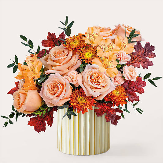 Spiced Latte Bouquet with Ivory Vase –  Floral Delights Etc, Daleville AL