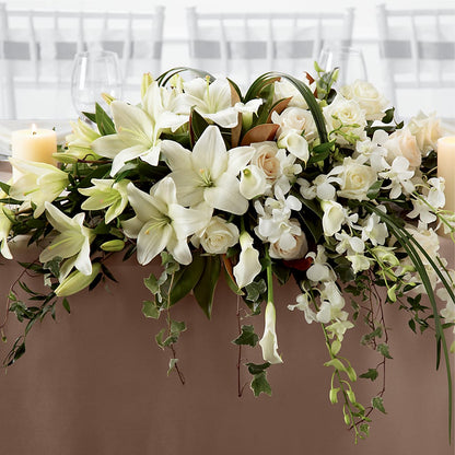 White Linen Arrangement –  Floral Delights Etc, Daleville AL