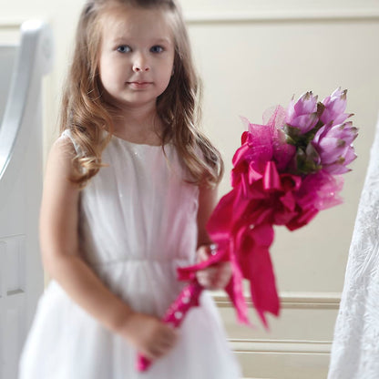 Sparkle Pink Flower Girl Bouquet –  Floral Delights Etc, Daleville AL